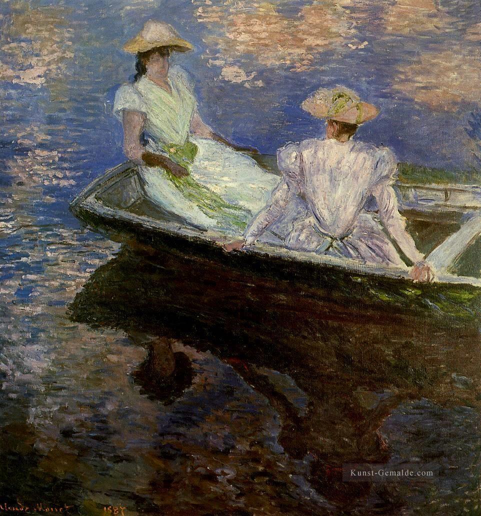 junge Mädchen in einem Ruderboot Claude Monet Ölgemälde